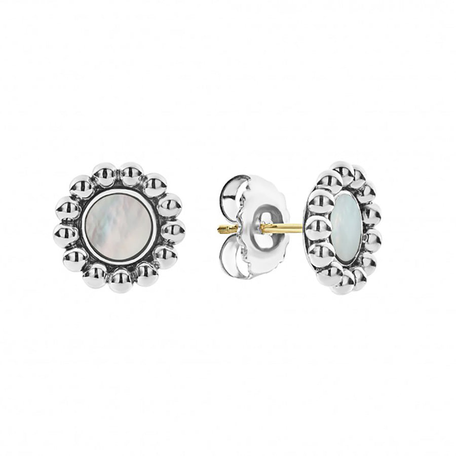 Maya Mother of Pearl Circle Stud Earrings